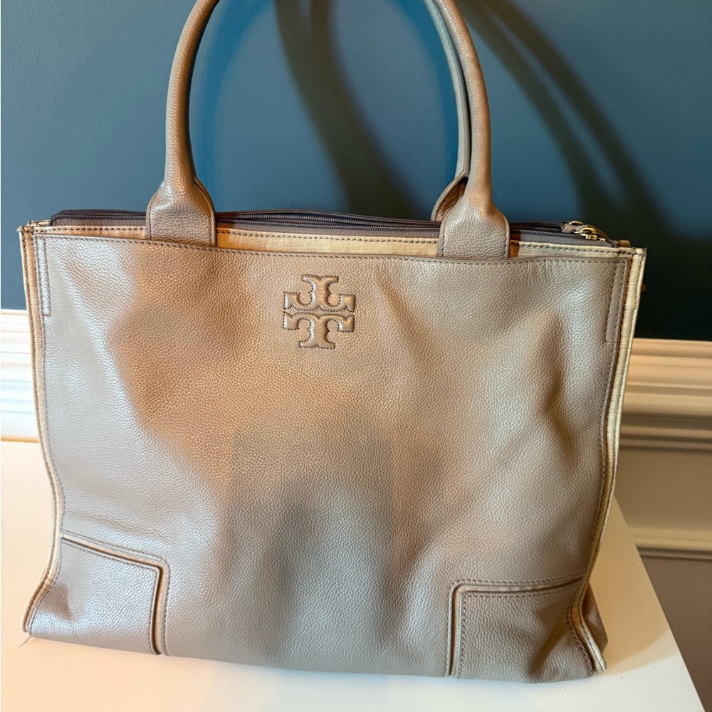 Tory Burch Tan Structured Leather Tote